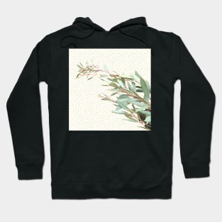 Lovely Eucalyptus Leaves on Gold Spots Hoodie